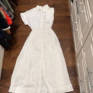 NWT Mango White Button-Up Midi Dress